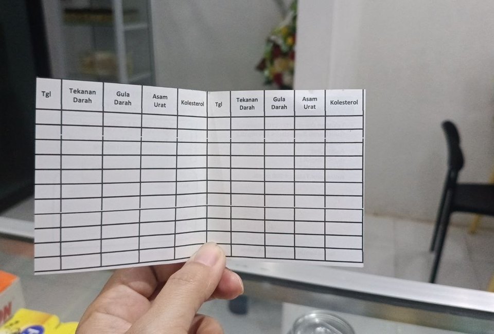Kartu kontrol pemeriksaan kesehatan Apotek AL-Pharma tanpa data pasien